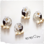 flowerラウンド×3連パール♥︎