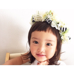 【ラストチャンス！再販×4】キッズ用花冠ダブル（43㎝）「星ガール～ＷＨＩＴＥ」