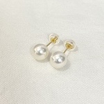 【無調色】プラチナ パール ピアス 7-7.5ミリ アコヤ真珠 pt900 pt