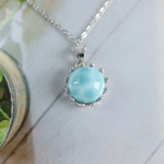 天然石　ラリマー ネックレス　送料無料　