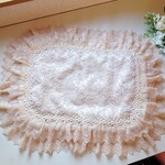 ～New♪～【長方形】ベージュのレースたっぷりお姫様カフェマット