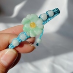 【新入荷】本翡翠保証‼️天然翡翠ブレスレット　手作り　花のブレスレット　漂花