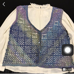 ハンドメイド　ニット　サマーベスト　前開き