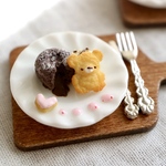 ミニチュアスイーツ　ミニチュアパン　チョコレートフォンデュのくまさん
