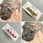 淡水パールとアルコールインクアートのヘアクリップ【6cm×0.6cm】