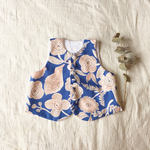 nana0712様 オーダー商品 花 と 小鳥 の ベスト (blue)