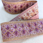 パープル☆インド刺繍リボン  