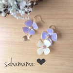 ライラックと雫のピアス