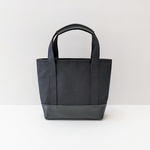 革×帆布｜トートS｜イタリアンレザー×倉敷織｜黒×黒｜持ち手革巻