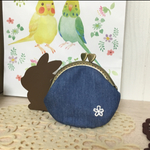 ハート口金  お花の小さながま口 