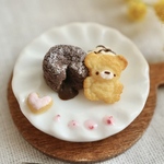 ミニチュアスイーツ　ミニチュアパン　チョコレートフォンデュのくまさん