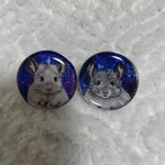 チンチラ　ピンバッジ　丸