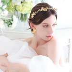【MISSウェディング掲載】パールとビジューのヴィンテージヘッドドレス ミストラル ｜ ウェディングヘアアクセサリー