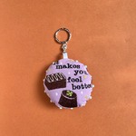 《売り切れたら終了!!》気まぐれ刺繍キーチェーンシリーズ　ホワイト&ピスタチオチョコver.