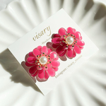 甘くて上品なチェリーピンクのお花のピアス/イヤリング