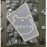 硬質ケース デコ 黒 レース ダイヤ覗き穴 大人っぽい ブロマイド トレカ ポストカード ステフォ 硬質カードケース