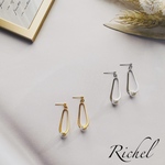 ツイストデザインパールピアス/イヤリング