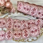 30cm/50cm  インド刺繍リボン  シルク  花柄  8  #sm29