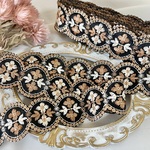 30cm/50cm  インド刺繍リボン  シルク  花柄  12  #sm29