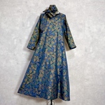 着物リメイクAラインワンピース&スヌード〜四季で心地良い上質大島紬素材〜kimono remake A Line onepiece & snood よかびより