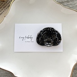 トイプードルのお顔ブローチ　【黒】