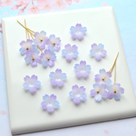 新作★桜のアクリル樹脂パーツ　グラデーション１(ブルー×パープル)