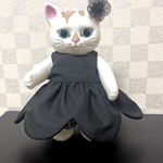 こはるちゃん用　逆さから見るとお花ドレス　セットアップ　ブラックフラワー
