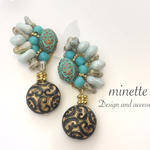 Ｂotanical Blue&Black ピアス