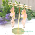 藤の花揺れるピアス(ピンク)