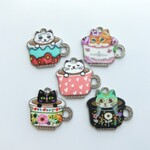 sweetsweets様専用・5個set・ティーカップネコちゃんチャーム・アソート・23081902