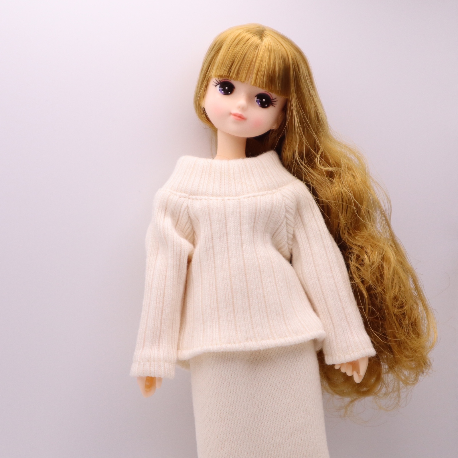 リカちゃん服 オフショルダーリブニットトップス - pinoe | minne