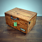 ≪Pさま再販≫大きなひのきのトランクBOX（キャスター付き）ツイストアイアン取手×チーク色