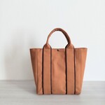 ☆margaret2003様専用☆ 縦長トートバッグM  横マチ キャメル×ブラック 倉敷帆布