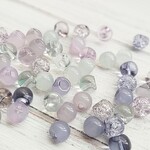 New！約50個★高品質　しずくビーズ　ミックス　鈴丸　10ミリ