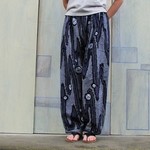 浴衣リメイク*もんぺパンツ*流れ花ロング