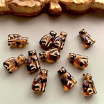 【4匹セット】JIRI＊IVANA#czech beads#チェコビーズcat15✖️9㍉ amber irregular marble/bronze