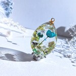 苔テラリウム　ドライフラワー　ネックレス　たまご型　チャーム　レジン　キーホルダー　ストラップ　