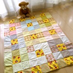 【lu様専用】　四角つなぎのパッチワーク　マルチキルト　kukka085 100cm×125cm