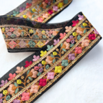ブラック☆インド刺繍リボン 