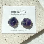 アメジストstoneピアス／イヤリング