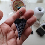 タティングレースの日傘 黒チェック オーダー品