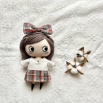 限定品　赤チェックの切り替えワンピ＊A