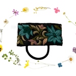 インド刺繍リボン大人かわいいワイヤー入ポニーフック型ヘアゴム