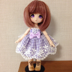 オビツ11サイズ　ギンガムチェックサンドレス/むらさき