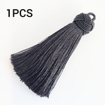 1個 7.5㎝～8㎝ ナイロン タッセル 結び アジアンノット/黒 (tassel-49) アジアン 中華 チャイナ ハンドメイド 素材 