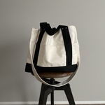 斜めがけtotebag きなりとくろ　11号帆布