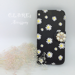 iPhone6 plus/6s  plus/7 /7 plus手帳型ケース*コスモス&パールビジュー