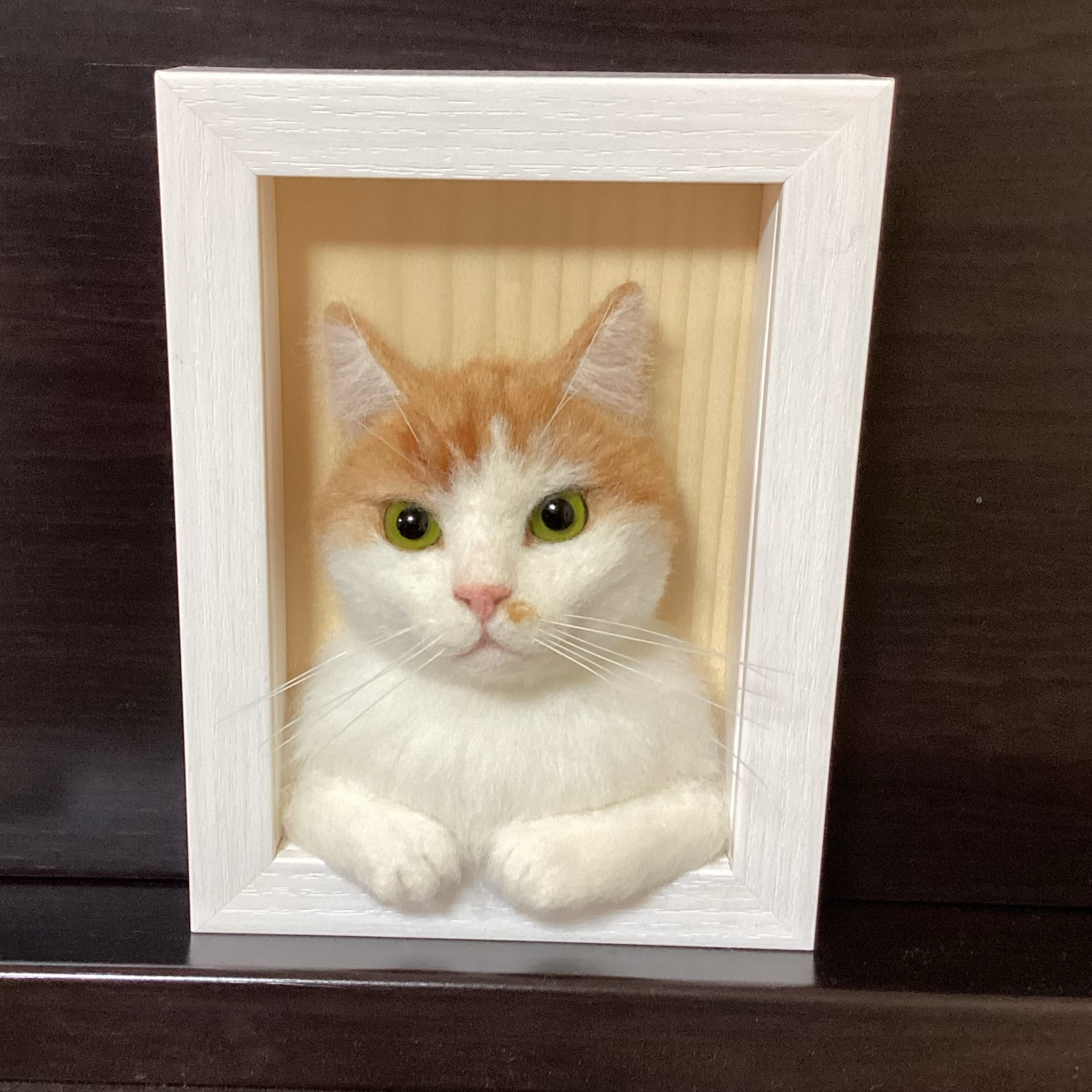 ✿羊毛フェルト✿mahi様✿茶トラ猫ちゃん✿秋ver✿どんぐり隊✿みのむしくん✿ 羊毛フェルト 猫フレーム 茶トラしろ - haluhalu | minne byGMO
