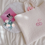 机の横にかけられるループ付き🍒　ヌビ　レッスンバッグ  刺繍　リバティ　キラキラミシェル　さくらんぼ　