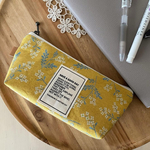 【訳ありsale】大きめのペンケース　北欧　カスミソウ　くすみイエロー